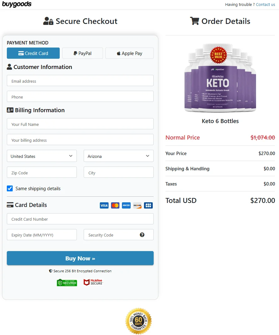 PillowPotion Keto PillowPotion Keto Order Page